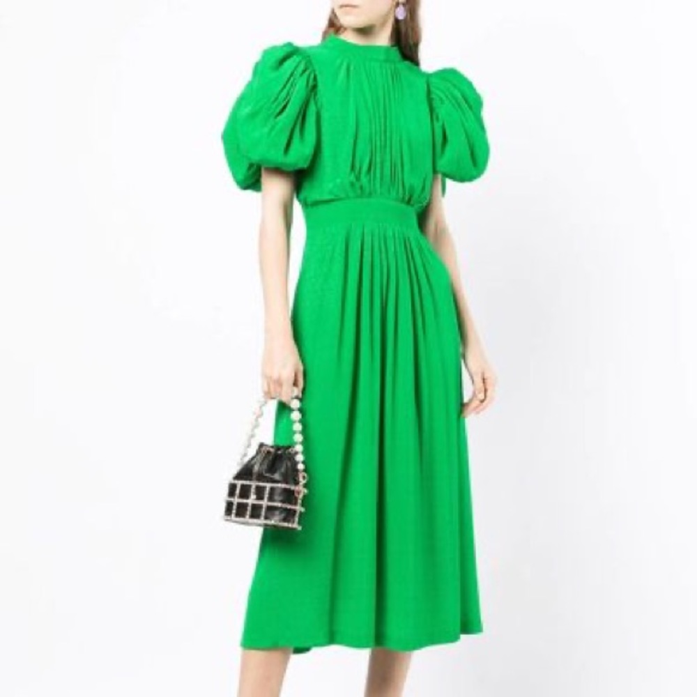 ROTATE BIRGER CHRISTENSEN Noon Midi Dress in kelly green women’s size 4